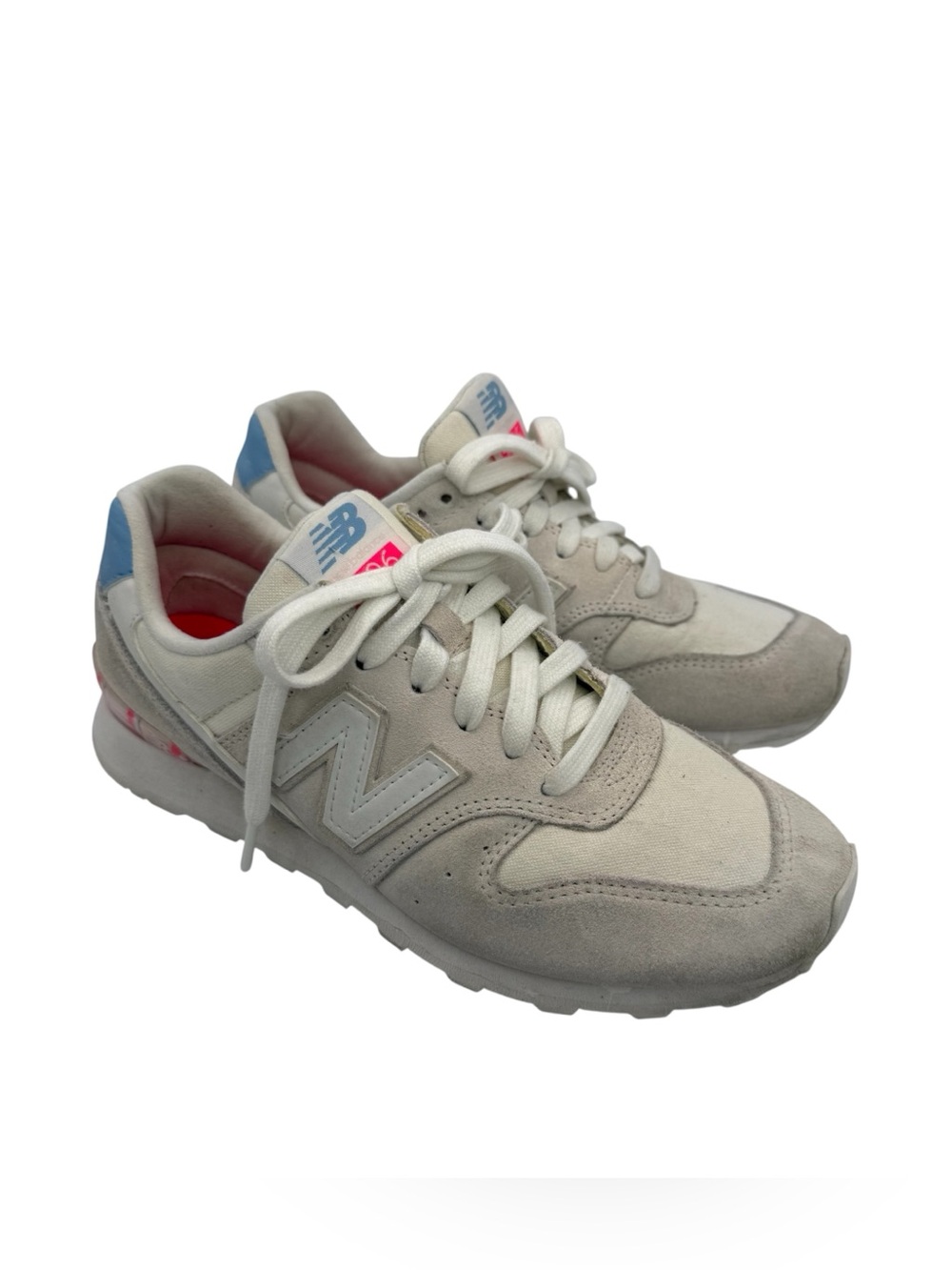 New Balance WL696OSA Women’s 696 Classic Retro Sneakers Off White Pink Blue Sz 7